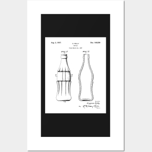 Soda Bottle Patent - Cook Chef Kitchen Decor Art - White Posters and Art